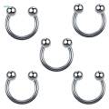 5x60 Pieces Nose Lip Tongue Eyebrow Tragus Navel Belly Ring Piercings 8mm.