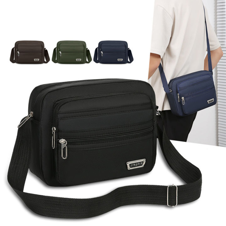 Money collection shoulder bag casual crossbody bag men's bag waterproof shoulder bag for business collection wallet multi-layer korean men's shoulder bag