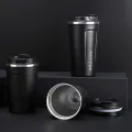 17oz Travel Mug, 510ml Insulated Coffee Mug Spill, Stainless Steel Vacuum Tumbler, Big Water Bottle, Double Wall Leak-Proof Thermos for Keep Hot/Ice Coffee,Tea, Black. 