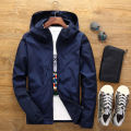Men Windbreaker Solid Color Strong Wrinkle Resistance Windbreaker.