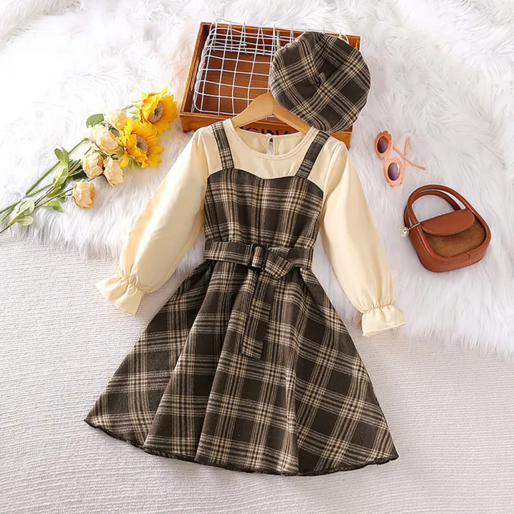 DSstyles%20Girls%20Plaid%20Overall%20Dress%20Sets%20Cute%20Belted%20Ruffle%20A-Line%20Dresses%20Kids%20Spring%20Long%20Sleeved%20Patchwork%20Princess%20Skirts%20-%20Image%202