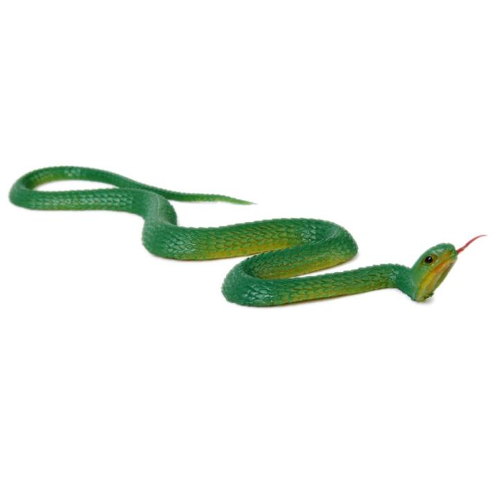 Rubber snake-3 x Simulation soft plastic toy snake-green