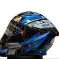 Bolt Glossy Decor Mertial Black Blue full face helmet with dual certification.