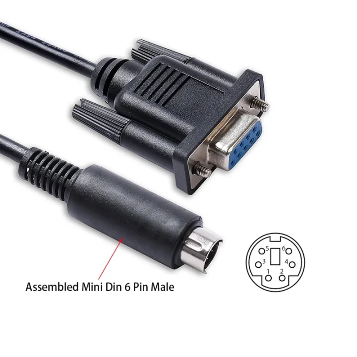 D-sub%209%20Pin%20DB9%20Female%20to%20Mini%20Din%206%20Pin%20RS232%20Serial%20Communication%20Cable%20For%20LS%20XGB%20XBM%20XBC%20PLC%20to%20PC%20Control%20Cable%20-%20Image%203