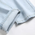 American cat whisker torn jeans Men's patch Worn slim fit Small straight sleeve Casual dad Long pants Autumn and winter.