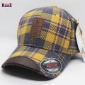 Unique Shape Gyoufu Leather Logo Big Check Premium Fabrics Baseball Cap.