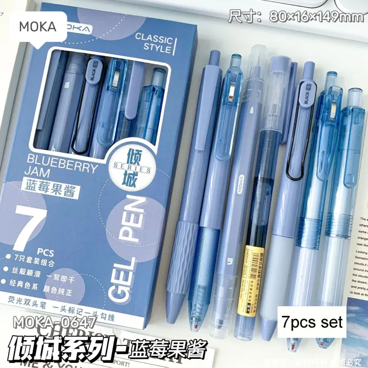 7pcs%20Kawaii%20Pen%20Black%20Ink%20Gel%20Pens%20Double-Headed%20Highlighter%20Aesthetic%20Stationery%20Pen%20Set%20Ballpoint%20Pen%20Back%20To%20School%20-%20Image%204