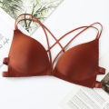 Front Buckle Korean Style Girls' Clothing All-Match Beauty Back Cross Spaghetti Strap Early High School Student Underwear Push up Small Size Bra.