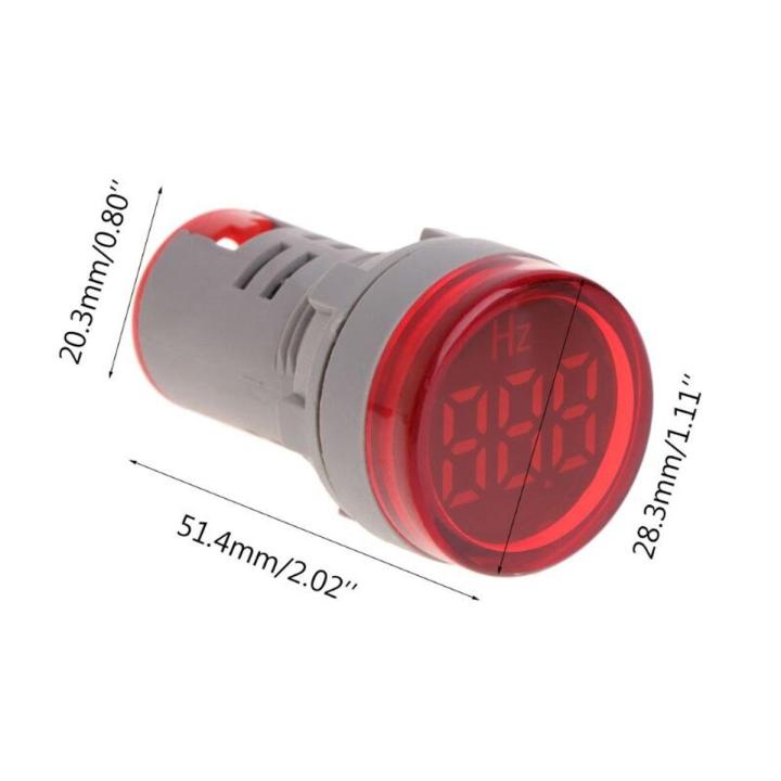 ROUND 22mm AC Hz Meter Frequency Meter Hertz Meter 50Hz 60Hz Panel Mount 22mm Round Panel LED Digital Display Hz Indicator Light AC 12-500V Line Hz Meter Testers