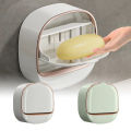 ✨ Wall Mounted Soap Box with Lid 🧼 | Waterproof & Dustproof Soap Holder 💧 | No-Drill Bathroom Organizer 🚿 | Space Saving ABS Soap Dish.