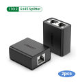 UGREEN RJ45 Splitter 1 to 2 Ethernet Adapter Internet Network Cable Extender RJ45 Connector Coupler for PC TV Box Router Cat6.