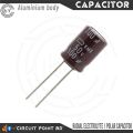 100uF 50V Radial Electrolytic Capacitor (10-Pcs) – Polarized Aluminum Body Capacitors for Circuits – 2-Pin Leads. 