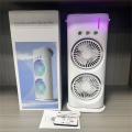 Rechargeable Double Ended Spray Fan with Remote Control, Portable Air Cooler with LED Light Air Humidifier.