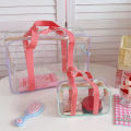 【HOT】PVC Transparent Tote Bag Student Sweet Ins Style Shopping Bag Large Capacity Jelly Ladies Handbag Casual Bag. 
