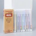 12 PCS Colored gel pens set Kawaii blue 0.5 mm ballpoint pen for journal Cute School supplies Korean stationery. 