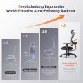 NEWTRAL MAGICH002 Ergonomic Chair, Auto-Following Backrest, Adaptive Lower Back Support, Adjustable Headrest Seat Depth, 4D Armrest Recliner, 3 Positions to Lock. 