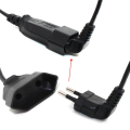 4X Europea 90 Degree Male Plug to Female Socket Power Extension Cable for PC Computer PDU(0.).