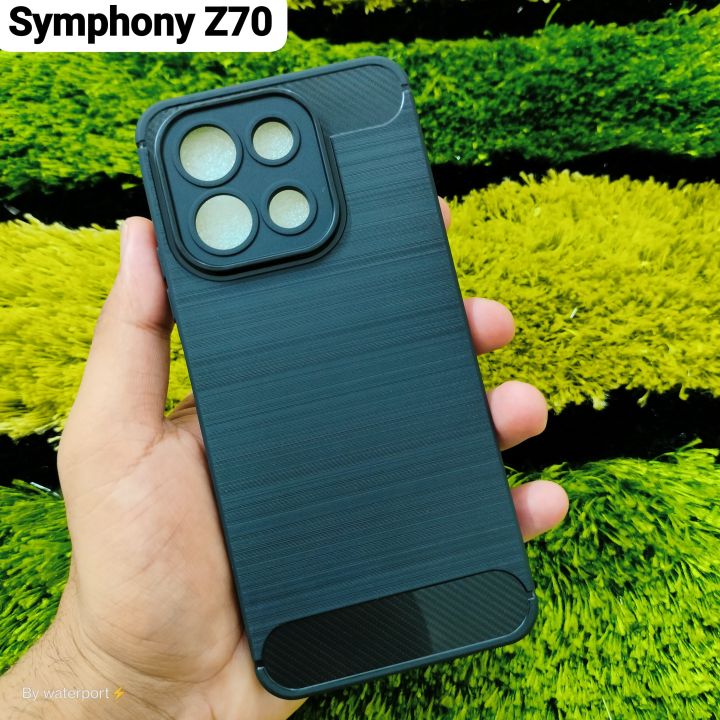 Symphony Z70 Premium Soft Carbon Fiber Back Case - Luxury Mobile Phone Cover