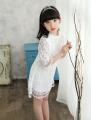 Little Girl Flower Lace Princess Dress 2y to 7y round neck high neck Kids Summer Sweet Sleeveless Dress. 