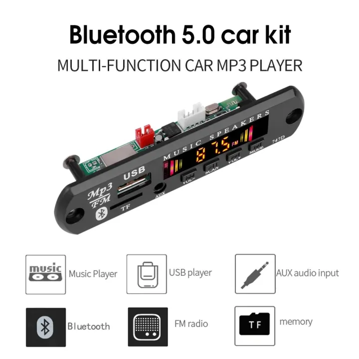 MP3%20Decoder%20Board%209V-12V%20Wireless%20Bluetooth%205.0%20MP3%20Player%20with%20Remote%20Control%20Car%20Audio%20FM%20Radio%20Module%20Support%20USB%20TF%20AUX%20-%20Image%205