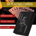【Happy baby toy store】54pcs/deck Waterproof PVC Plastic Cards Set Magic Tricks Tool Pure Color Black Magic Box-packed. 