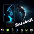 Baseball 3d Night Light Game Room Basketball Desk Setup Lighting Decor Sport Game Custom Sensor Light for Kids Bedside Gift.