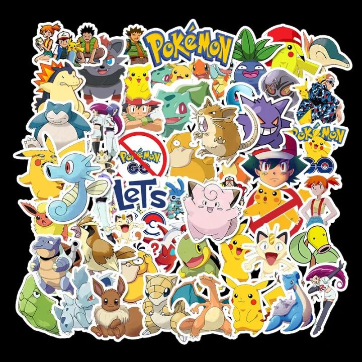 Pokemon Psyduck Cartoon Stickers Waterproof Vinyl Decal for Laptop Helmet Bicycle Luggage Guitar Car pokemon go Stickers