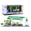 【Toy life hall】1:64 UK BP gas station set Fuel tank truck mini coopers super sport metal diecast cars pull back toys light. 