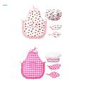 Chefs Apron Set - 4 Pieces Hat & Apron with Accessories - Pretend Play Kitchen Set. 
