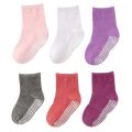 6 Pairs/lot Crew Grip Socks -Cozy Warm Non Slip Socks - Baby Toddler Infant Newborn Kids Boys Girls Cotton Socks. 