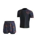 Swimming suit for men, professional anti awkwardness, oversized loose double layer swimming pants, sun protection, hot spring, full body men's swimsuit set.