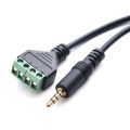 2X 3.5mm Screw Terminal Adapter Speaker Cable 4-Core Stereo TRRS Male Hole to AV 4 Screw Terminal Balun Connector Cable. 
