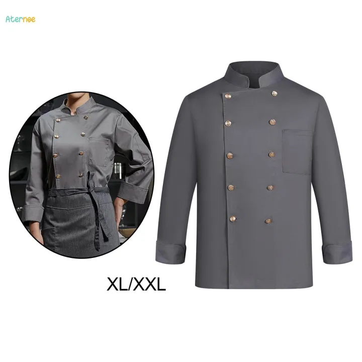 Chef%20Jacket%20Waiter%20Gray%20Wear%20Resistant%20Chef%20Coat%20for%20Kitchen%20XL%20-%20Image%207