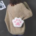 Cute Bear Paw Girls Chain Zipper Shoulder Bag Lovely Children's Soft Plush Coin Purse Baby Boys Accessories Small Crossbody Bags.