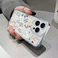 Flower Love Soft Silicone Phone Case For iPhone 16 15 14 13 12 11 Pro Max XS XR 7 8 15 Plus Transparent Shockproof Bumper Cover.