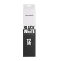 Brutfuner 12Pc White Black Colored Pencils Professional Oil Color Pencil Drawing Pencil Set Sketch School Student Art Supplies Amour zii.