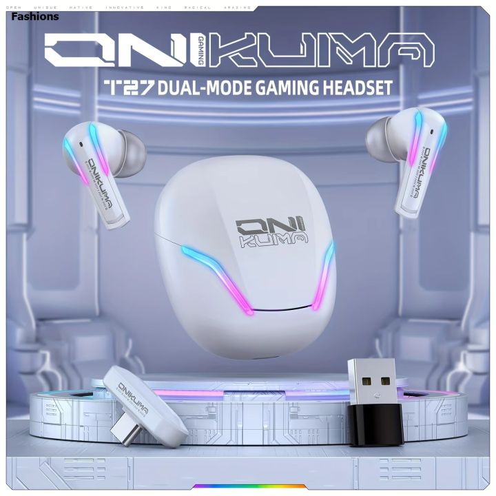 Fashions%20ONIKUMA%20T27%20Wireless%20Earbuds%20Dual-mode%20with%20Touch%20Control%202.4Ghz%20Low%20Latency%20Stereo%20Bluetooth%20Headset%20Independent%20Connection%20-%20Image%202