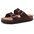 Comwarm Classic Cork Sandals For Women Fashion Thick Soles Beach Sandals Cozy Casual House Flats Slippers With Adjustable Buckle. 