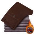 Winter Men's Fleece Corduroy Pants Business Fashion Classic Style Thick Warm Stretch Trousers Male Brand Clothing. 