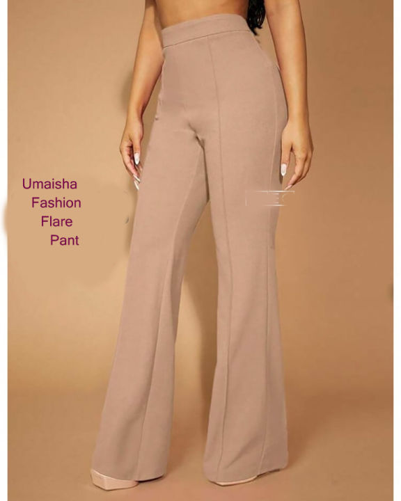 Women%20Flare%20Pants,%20Classic%20Mid%20Waist%20Solid%20Color%20Stretchy%20jorjet%20Bottom%20Pants%20-%20Image%202
