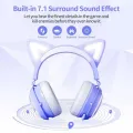 SOMIC GS510 Touch Light Effect Wired Game Cat Ear Headset With Mic Wired/2.4G Wireless Computer Game Live Broadcast Girl Headset. 