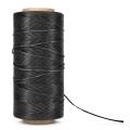 Premium Quality - 1 mm black -colored waxed thread bidding leather string for bracelet necklace jewelry (black) - Sustainable Option. 