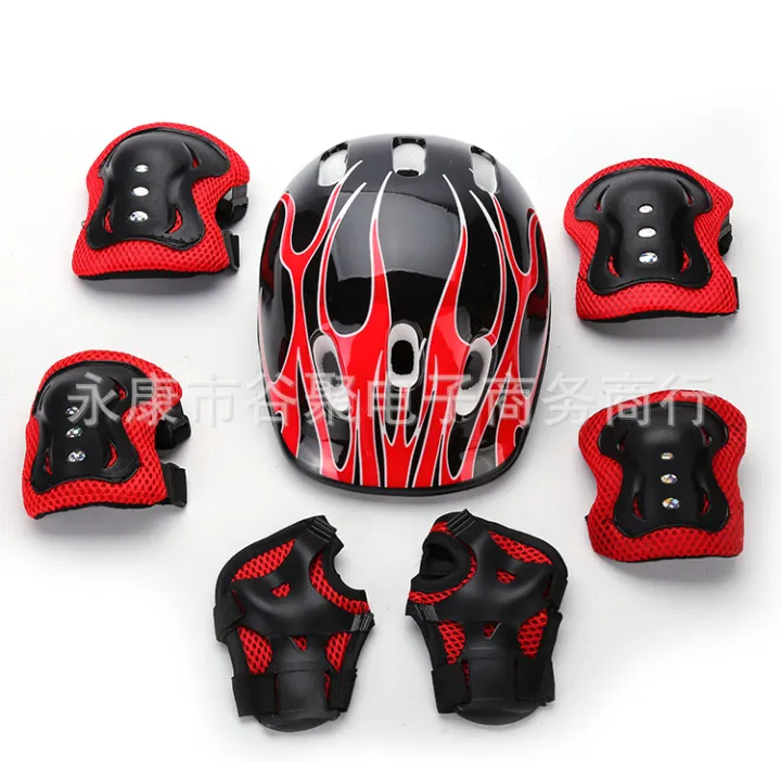 Children's%20knee%20pads,%20roller%20skating%20protectors,%20full%20sets,%20skateboards,%20skates,%20balance%20bikes,%20bicycle%20helmets,%20new%20flame%20models%20-%20Image%203