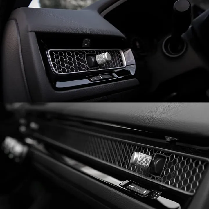For%2011Th%20Gen%202022%20Center%20Console%20Outlet%20Cover%20Trim%20Cap%20Switch%20Knob%20Ring%20Interior%20Accessories,Silver%20-%20Image%202