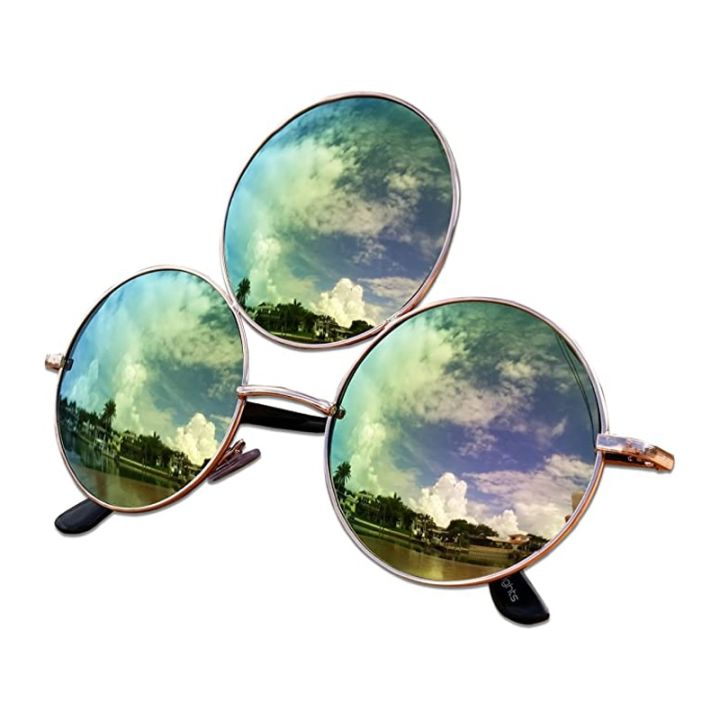 2022 New Third Eye Round Sunglasses Women/Men Reflective Mirrored Black Lens Sun Glasses Three Lenses Eyewear Shades UV400