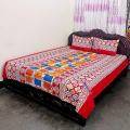Digital Home Tex Cotton 8.5/7.5 Feet Double Size Bedsheet with Two Pillow Covers - Chic Bed Sheet - Lovely Design and Easy Maintanance. 