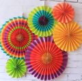 Decoration Hanging Paper Fan Set-multicolour.