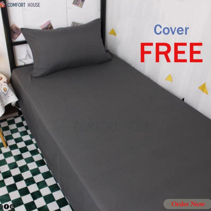 Cotton%20Bed%20Sheet%20(5x6.66Feet)%20With%20Matching%20Pillow%20Covers%20-%20Flat%20Sheet%20-%20Hand%20Washable%20-%20Image%203