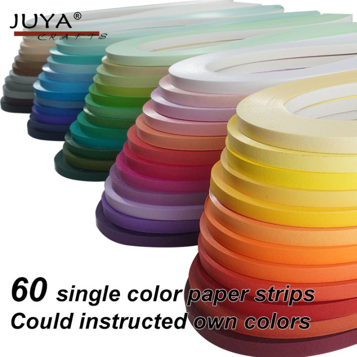 JUYA Paper Quilling 60 Single Colors, can choose color, 390mm Length, 2/3/5/7/10mm width, 100strips/pack DIY paper craft Amour zii