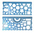 Plastic Templates Drawing Geometric Shape Rulers Triangle Circle Drawing for Student Kid Ruler Set (2 pcs, Random Color).